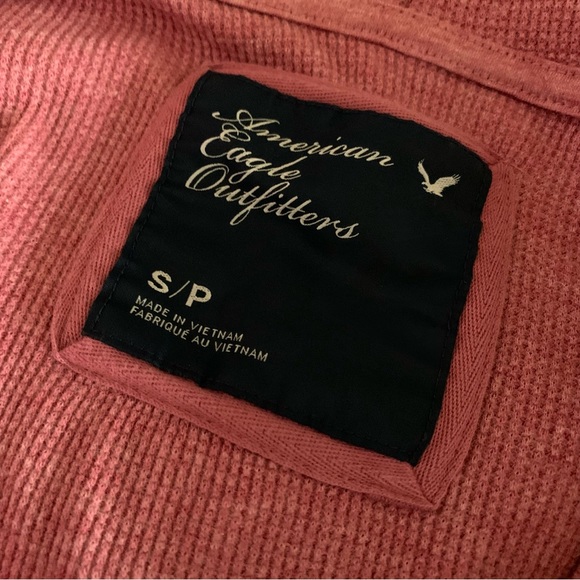 AMERICAN EAGLE Pink Knit Sweater Hoodie/Sweatshirt-Size Small - Picture 3 of 11